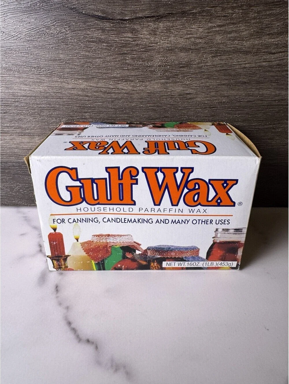 Gulf Wax Household Paraffin Wax 1 lb  Made In USA for Canning, Candle Making NEW